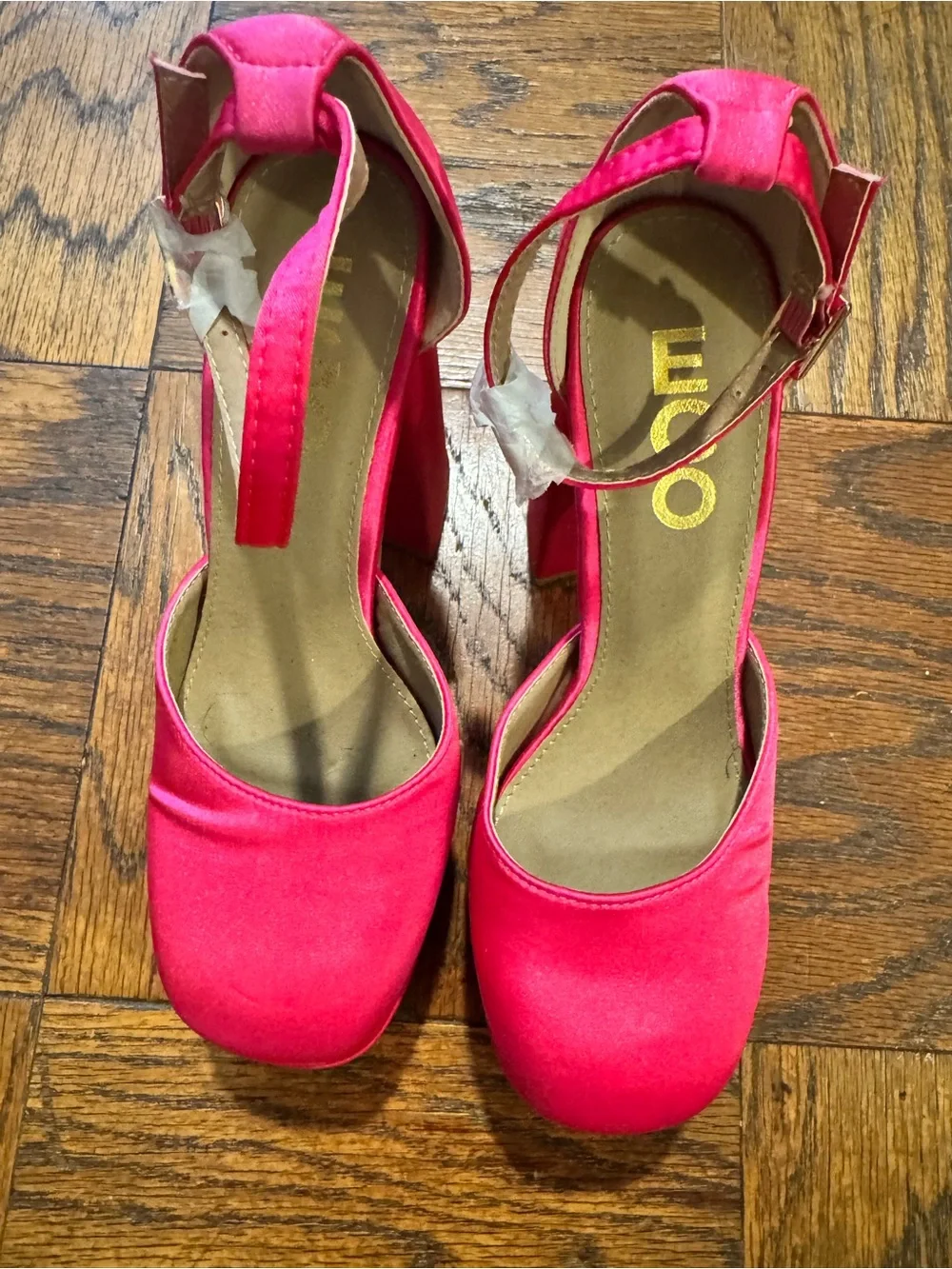 EGO shoes Fuchsia Platform Block Heel Sandals with Ankle Strap